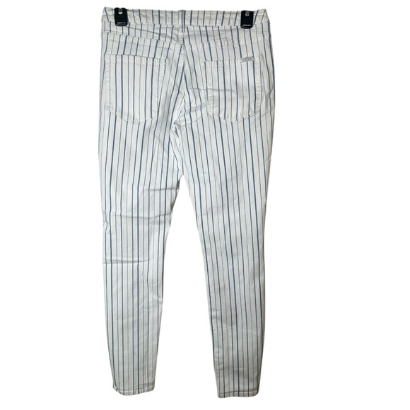 Scotch & Soda Downtown Surf La Bohemienne Mid‎ Rise Skinny White Blue Striped - Picture 2 of 11